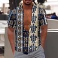 thumbnail image 2 of Camisas De Vestir Para Hombre Camisa de manga corta creativa holgada informal con estampado Digital 3d de bohemia a la moda de verano (Yellow, XXL), 2 of 4