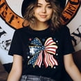 thumbnail image 3 of Patriotic Bow T-Shirt – USA American Flag Ribbon Graphic Tee, Black, Size 4XL, 3 of 6
