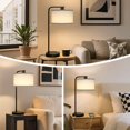 thumbnail image 6 of Table Lamp for Bedroom with USB C+A Ports, Fully Stepless Dimmable Farmhouse Bedside Lamp Nightstand Light, Tall Reading Desk Lamp for Living Room, Office, 9W LED Bulb Included, 6 of 6