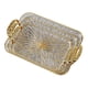 thumbnail image 3 of Bandeja de servicio de 3 piezas con asas, bandeja rectangular para servir, mueble de baño claro y dorado, 3 of 9