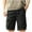 Black, variant on Ripstop Cotton Cargo Shorts for Men Summer Outdoor Hiking Shorts Elastic Waist Drawstring Short Pants with Multi Pockets Gray S