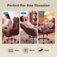 thumbnail image 4 of Genpo Cross Legged Office Chair, Criss Cross Desk Chair with Wheels, Brown Teddy Fleece Big and Tall Reclining Office Chair 500lbs with Foot Rest, Reversible Armrests & Wide Seat, 4 of 6