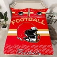 thumbnail image 2 of Homewish Kids Rugby Helmet Twin Sheet Sets,Football Sport Twin Fitted Sheet,Gold Red Flat Sheet For Teens,Ultra Soft Home Decor,3-Piece, 2 of 7