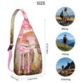 thumbnail image 3 of Kawaii Mushroom Sling Backpack – Aesthetic Trippy Crossbody Bag with Neon Forest Fungi Print – Multipurpose Shoulder Pack for Students and Travelers, 3 of 4
