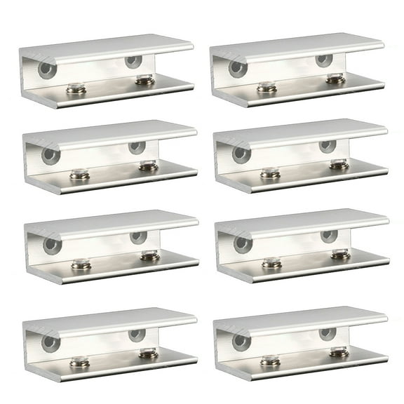 8Pcs Glass Shelf Bracket Aluminum Alloys Square Glass Clamps Clip Holder Support Bracket for Wall Mounted Enduring