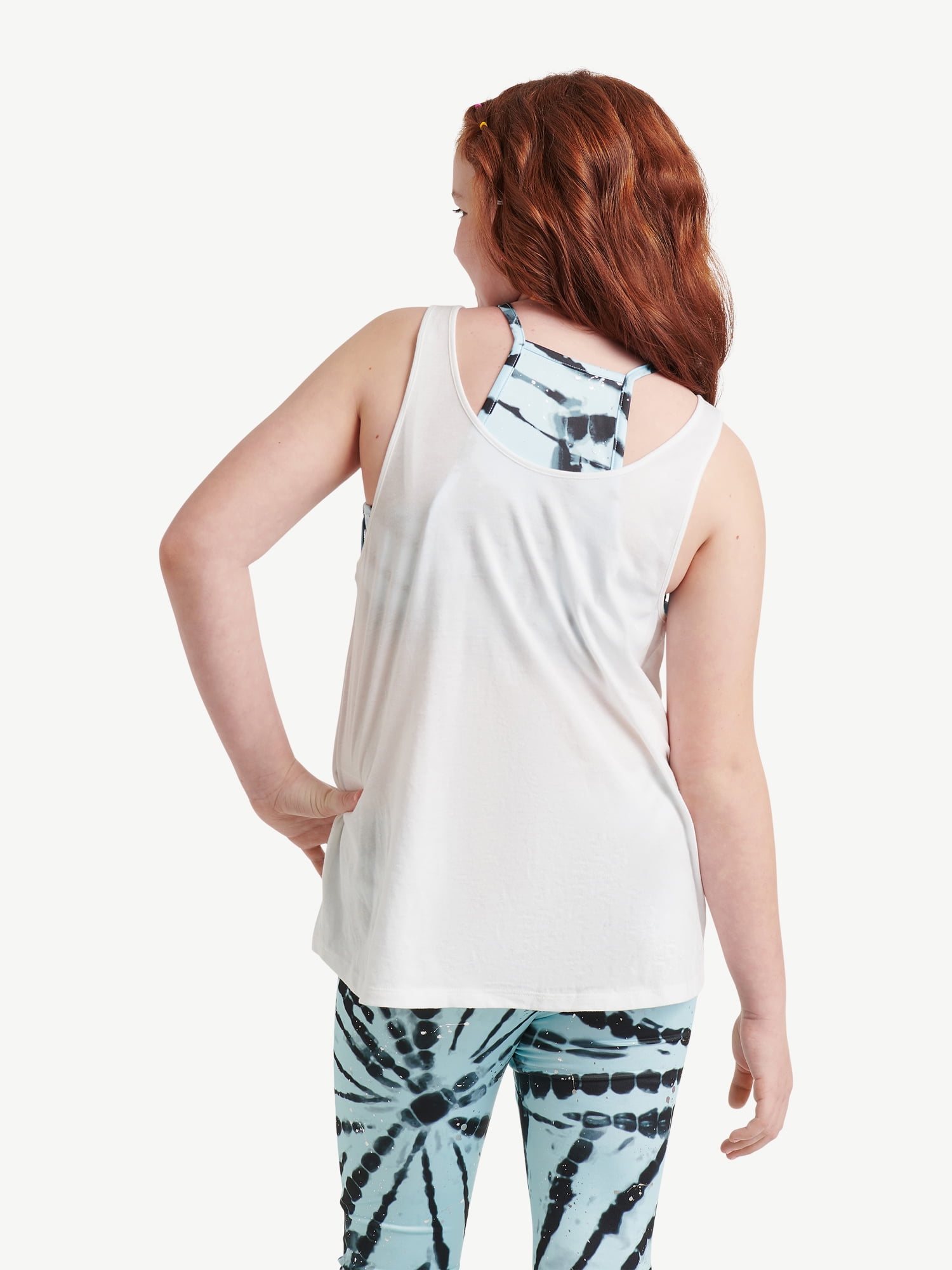Justice Girls Fashion Dance and Gymnastics Tank with High Neck Built In Bra, Sizes XS-XL