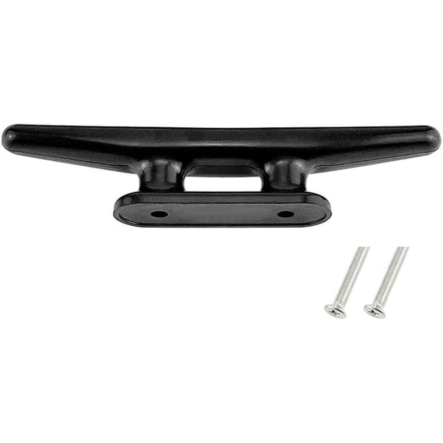 Secure Mooring Cleat, Plastic Open Base Cleat, Durable Cleat for Marine Boat Dock, Anchor Line Cleat, High Impact Nylon Cleat, Low-Load Applications, 8 Inch (Black)
