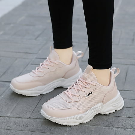

Cathalem Sneaker Insoles Women Leisure Women s Lace Up Travel Soft Sole Comfortable Shoes Outdoor Sneaker Ball Dress for Women Pink 9