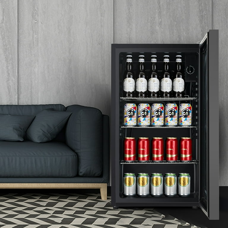 KUPPET Beverage Cooler and Refrigerator, Mini Fridge for Home, Office or  Bar with Glass Door and Adjustable Removable Shelves 