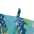 thumbnail image 5 of Jordan Manufacturing 44" x 22" Baloo Topaz Blue Leaves Rectangular Outdoor Chair Cushion with Ties and Hanger Loop, 5 of 10