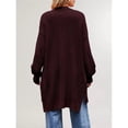 thumbnail image 5 of Women's Long Cardigan Sweaters Open Front Oversized Duster for Women Wine Red XL, 5 of 10
