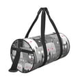 thumbnail image 3 of Xecao Cats Group print Round Travel Duffel Bag is a foldable gym bag with an inner pocket, perfect for travel sports, 3 of 8