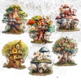 thumbnail image 5 of Tree House Decorative Wooden Clip-on Ornaments Set of 6 by G. Debrekht - Christmas Decor - 8090026C-S6, 5 of 11