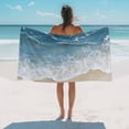 thumbnail image 2 of Abstract Blue Beach Beach Towels Blanket Soft&Absorbent Quick Dry Microfiber Watercolor Modern Art Pool Towels for Swimming ,Yoga, Sports, Gym, Camping,Large 35X70in,, 2 of 8
