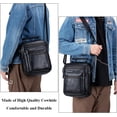 thumbnail image 2 of SCHLATUM Bolso Mensajero de Cuero Genuino para Hombre - Bolso Cruzado de Alta Capacidad para Trabajo y Viaje, Se Adapta a iPad de 10.5 Pulgadas, Negro, 2 of 9
