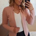 thumbnail image 1 of Solid Open Front Blazer, Elegante Chaqueta de Oficina de Manga Larga, Ropa de Mujer, 1 of 4