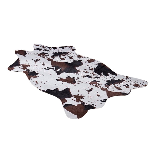 Alfombra de piel de vaca/cebra de imitación de piel de animal, 75 x 110 cm