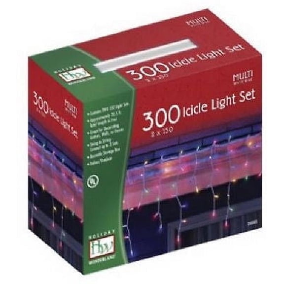 Holiday Wonderland 14089-88 300 Count MULTI COLOR Icicle Christmas Light Sets - Quantity of 3