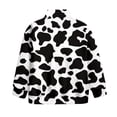 thumbnail image 5 of Uorisanigo Girls Hoodies Sweatshirts Oversized Half Zip Sweatshirt for Teen Girl, Lightweight Black and White Cow Print Long Sleeve Zipper Sweatshirts Athletic Pullover Jackets Fall Trendy, 5 of 7