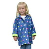 Foxfire Girls Navy Shiny Polka Dotted Print Trendy Raincoat 8-10