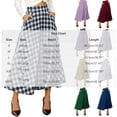 thumbnail image 3 of Jovrlynd Plaid Skirts for Women A Line High Waist Pleated Midi Skirts with Pockets Trendy Western Fall Flared Long Skirts, S-3XL, 3 of 9