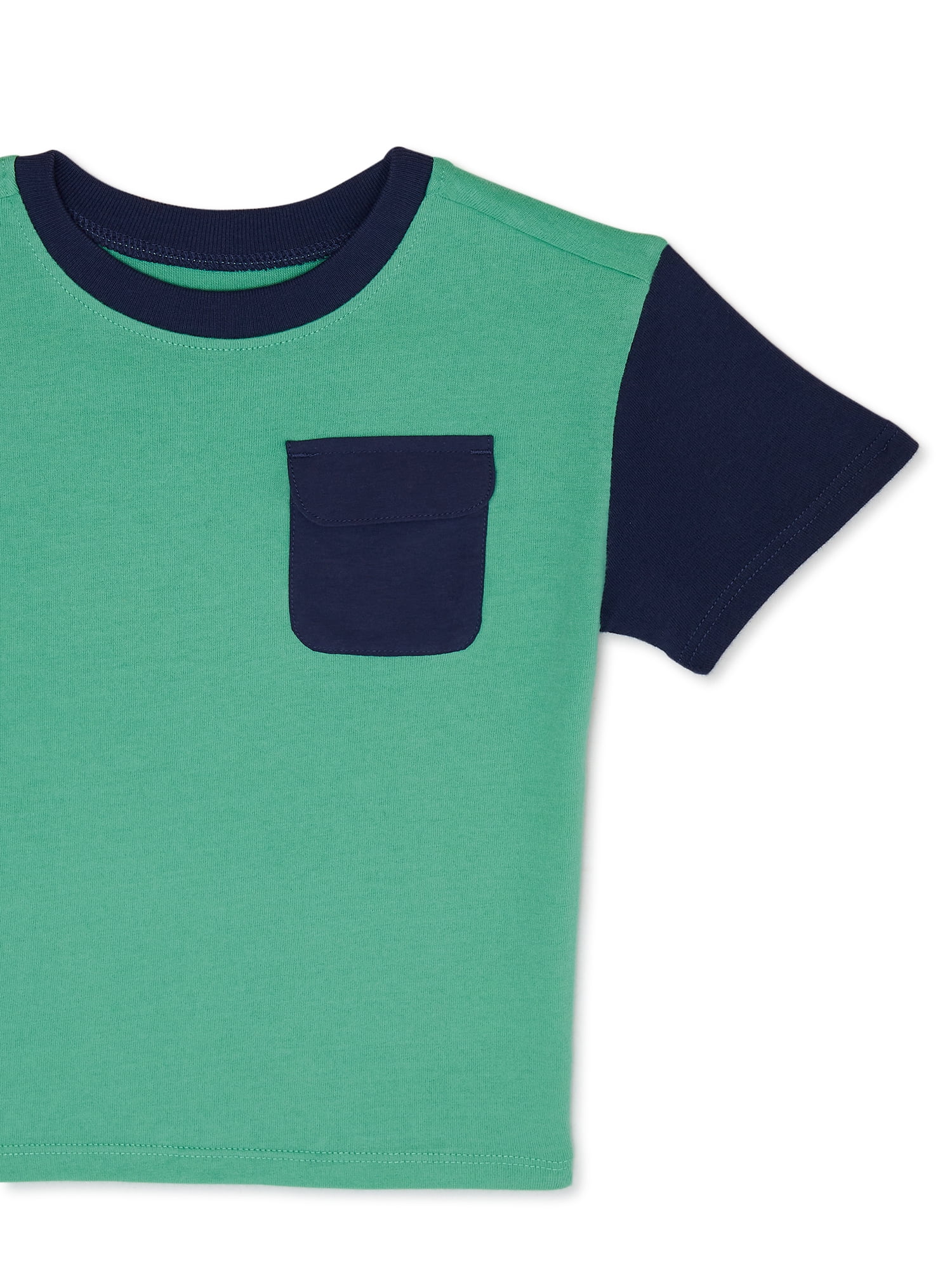 Garanimals Toddler Boy Short Sleeve Colorblock Pocket T-Shirt, Sizes 12M-5T