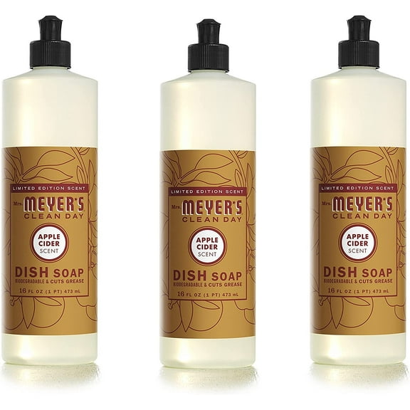 Mrs. Meyer's Liquid Dish Soap Apple Cider 16 OZ Pack - 3