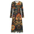 thumbnail image 5 of Dress for Women,Long Sleeve Dress for Women,Womens Fashion Casual Printed Long Sleeve Round-Neck Dress,Long Sleeve Dress,Casual Dress for Women, 5 of 5