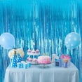thumbnail image 2 of GoXteam 3 Pack 3.3 x 9.8 ft Blue Foil Fringe Glitter Curtains Decorations, Tinsel Backdrop for Birthday, Photo Booth Backdrops, Party Decor, 2 of 7