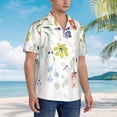 thumbnail image 3 of Balery Wildflowers Camisas hawaianas de manga corta para hombre, camisas playeras de corte holgado, camisas de vacaciones con botones,Large, 3 of 7