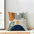 thumbnail image 2 of Boho Pillow Covers 18x18 Set of 2, Orange Blue Geometic Green Leaf Mid Century Throw Pillow Covers Linen Farmhouse Boho Decor Cushion Case for Couch Sofa Outdoor Home Decor, 2 of 6