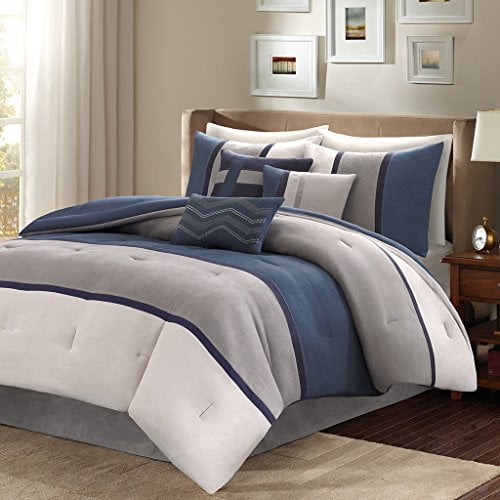 Madison Park MP10-1318 Ensemble de Literie 7 Pcs, California Très Grand, Bleu