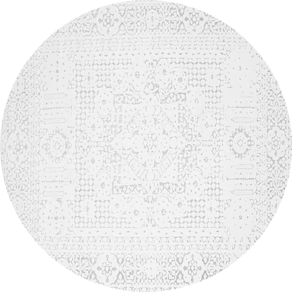 Ahgly Company Indoor Round Solid Gray Modern Area Rugs, 5' Round