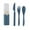 Blue, variant on Matoen Straw Plastic Tableware Set with Storage Box, Lightweight Portable Cutlery for Educational/Outdoor/Home, Eco-Friendly & Durable Dishwasher Safe
