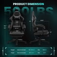 thumbnail image 3 of JONPONY Big and Tall 500lbs Gaming Chair with Bluetooth Speakers Gamer Chair with Footrest Game Chair with Lumbar Support and 360-Swivel Seat and Headrest for Adults, Black, 3 of 11