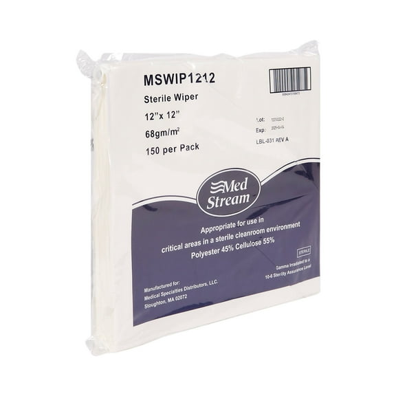 McKesson Disposable Cleanroom Wipe 12 X 12 Inch MSWIP1212, 1 Pack, 150 Wipes