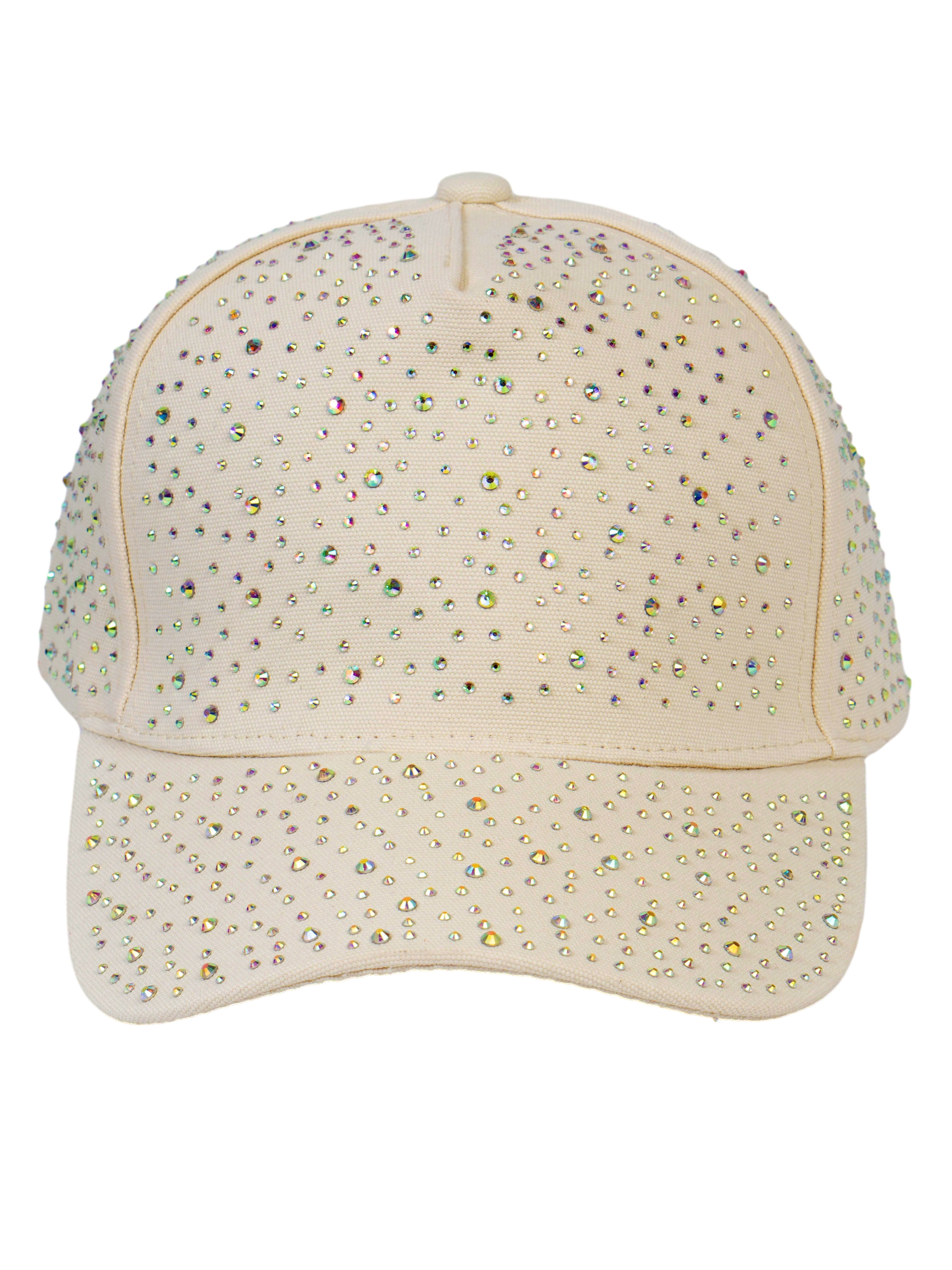 Crystal Stud and Pearl Embellished Mom White Baseball Hat (LV09) Diamonds & Pearls Fitted Cap – Francoise & Company main image 4