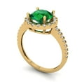 thumbnail image 2 of Halo Engagement Ring for Women - 1.8ct Simulated Emerald in 14K Yellow Gold Promise Ring, 2 of 6