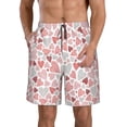 thumbnail image 1 of Honeii Shorts Décontractés pour Hommes avec Imprimé Cœurs Dessinés à la Main et Cordon de Serrage, Maillots de Bain Séchage Rapide Shorts de Plage-Moyen, 1 of 6
