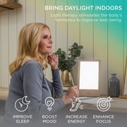 Verilux HappyLight Luxe - Light Therapy Lamp with 10,000 Lux, UV-Free, LED Bright White Light with Adjustable Brightness, Color, Countdown Timer, Stand - Boost Mood, Sleep, Focus (Champagne Gold)
