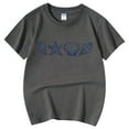 thumbnail image 4 of LUOGENLI T-Shirt pour Filles T-Shirt Décontracté Imprimé à Col Rond à Manches Courtes T-Shirt Chemise Décontractée Chemises pour Filles Tendance Été Longueur Genou Gris 3-4 Ans, 4 of 5