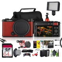 Panasonic Lumix S9 Mirrorless Camera (Red) 64GB Memory Card Panasonic DMW-BLK22 Battery Rode VideoMicro Ultracompact Camera-Mount Microphone More