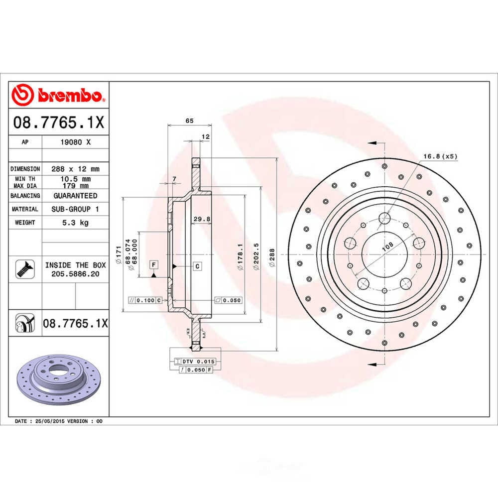 Brembo 08.7765.1X XTRA Disc Brake Rotor