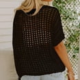 thumbnail image 2 of Womens Y2K Crochet Fishnet Long Sleeve Top Off the Shoulder Jumper Going Out Oversized Knitted Sweater Cover Up Lightweight Baggy Hollow Out Pullover Tops Knitwear, 2 of 5