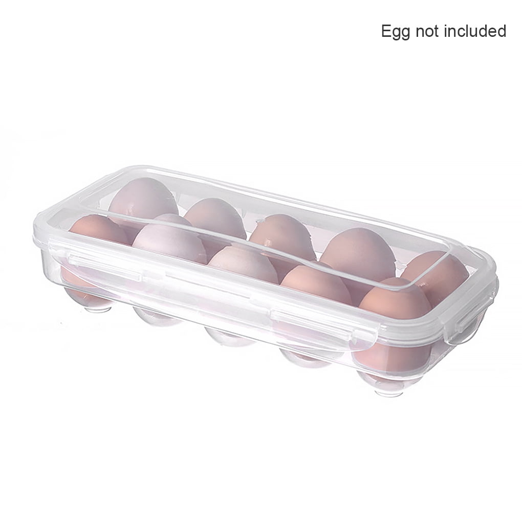 2 Pcs Plastic Egg Trays Storage Box for refrigerator Stackable Egg Containers 