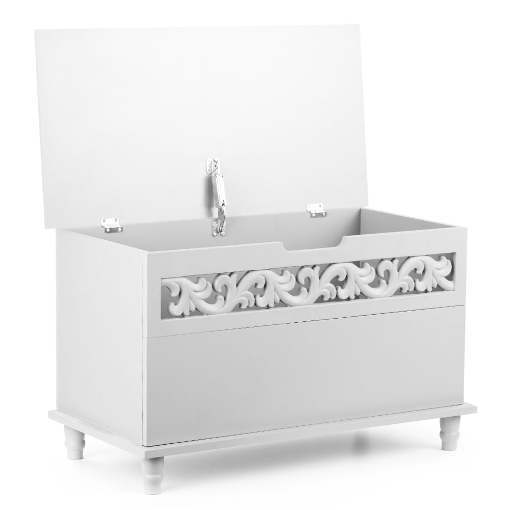 Modern Rectangle Storage Chest Large Toy Blanket Storage Bench Ottoman