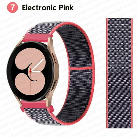YuiYuKa 20mm/22mm Band For Samsung Galaxy Watch 4/5/5 pro/4 classic/3/active 2 45mm/46mm/42mm/44mm Nylon Women Men Bracelet Huawei watch GT 2 2e Pro Strap Bands - electric pink 3