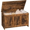 thumbnail image 6 of Storage Bench, 29.5" Retro Wooden Storage Chest, Wooden Storage Trunk, Toy Chest with Lift Top, Multifunctional Entryway Organizer, for Entryway, Living Room, Rustic Brown FG751CW01, 6 of 18