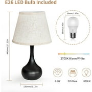 ONEWISH 17.32 Touch Bedside Lamp for Bedroom 3-Way Dimmable Table Lamps for Living Room Small Nightstand Lamps with Free 2700K LED Bulbs