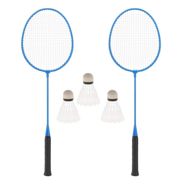 Guardoinrt 2Pcs Badminton Rackets with 3 Nylon Racquets Badminton Balls Blue Training Family Blue 67cm